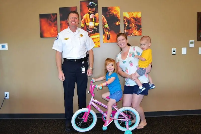 Bicycle prize winner at Maitland Fire-Rescue open house